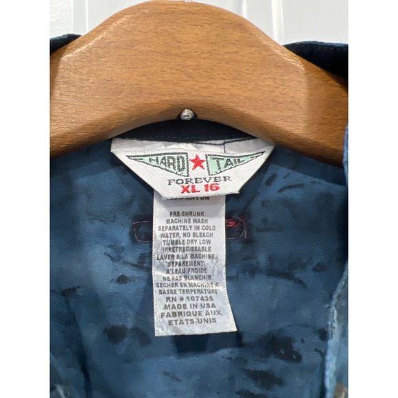 Hard Tail Forever Ombré Long-Sleeve Romper Girls XL 16 Button Green Blue Rayon - Picture 3 of 8